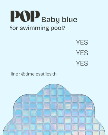 โมเสค TIMELESS TILES รุ่น POP HOLOGRAM 32.7 X 32.7 ซม. สีฟ้า BABY BLUE ผิวเงา_3